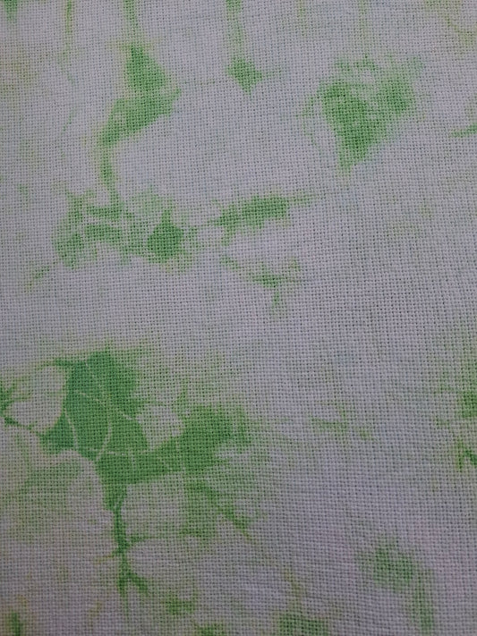 Tela Aida para bordado punto de cruz, color verde efecto marmoleado