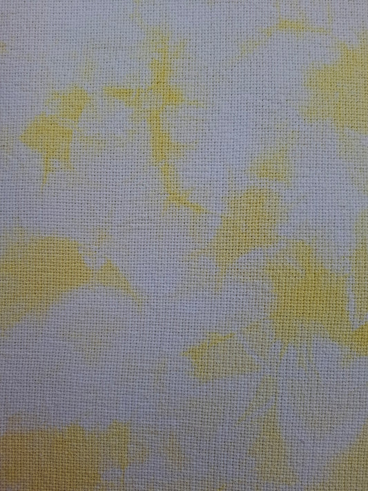 Tela Aida para bordado punto de cruz, color amarillo efecto marmoleado