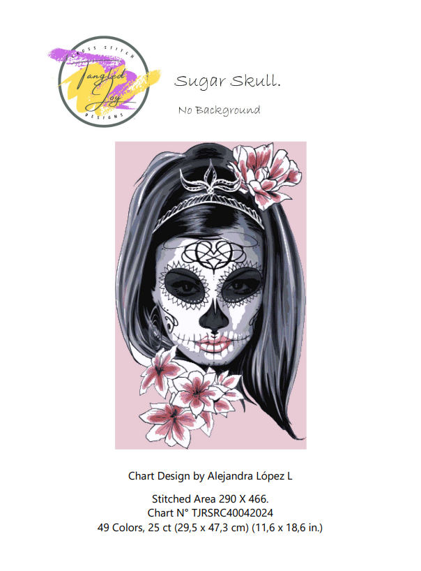 Patrón digital de Punto de cruz: Calavera de azucar