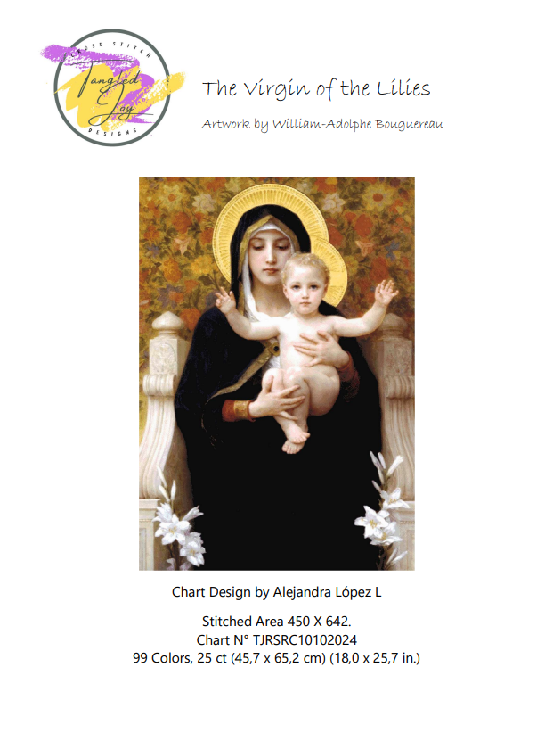 Patrón digital de Punto de cruz: La virgen de las lilis