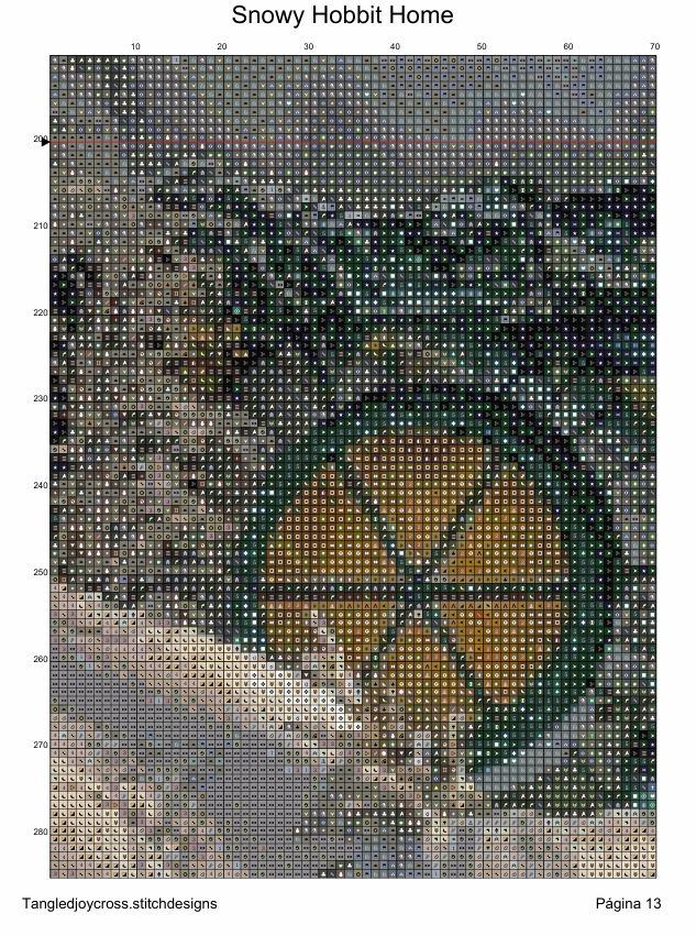 Patron digital de Punto de Cruz:Casa de Hobbit Nevada