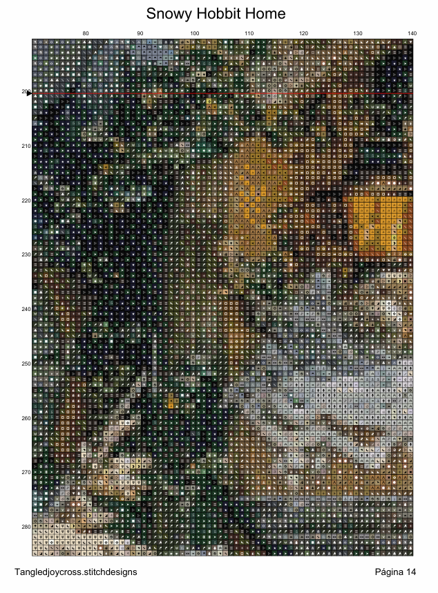 Patron digital de Punto de Cruz:Casa de Hobbit Nevada