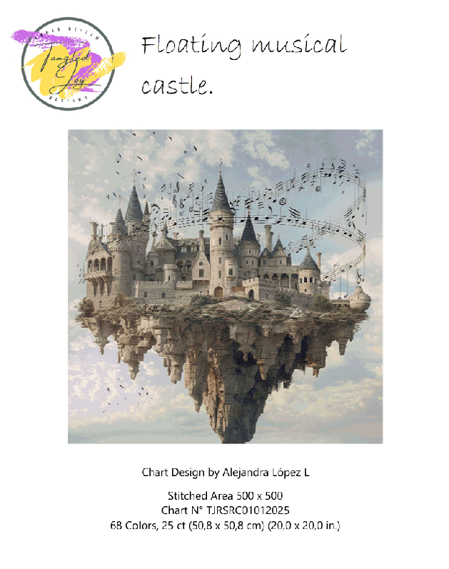 Patrón Digital de punto de cruz; Castillo Musical Flotante