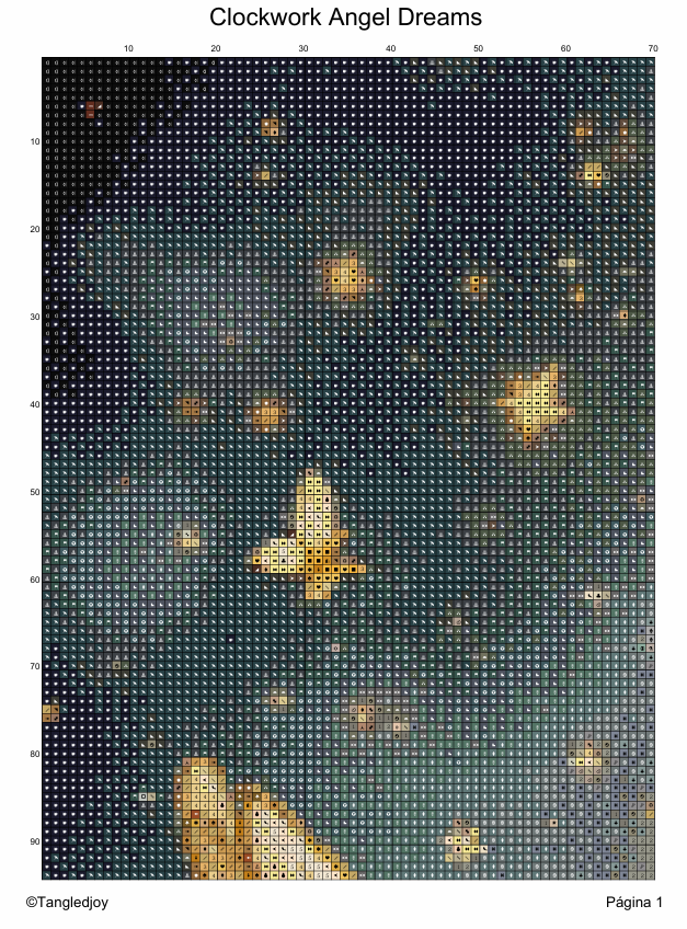 Patrón digital de Punto de cruz: Angel de sueños