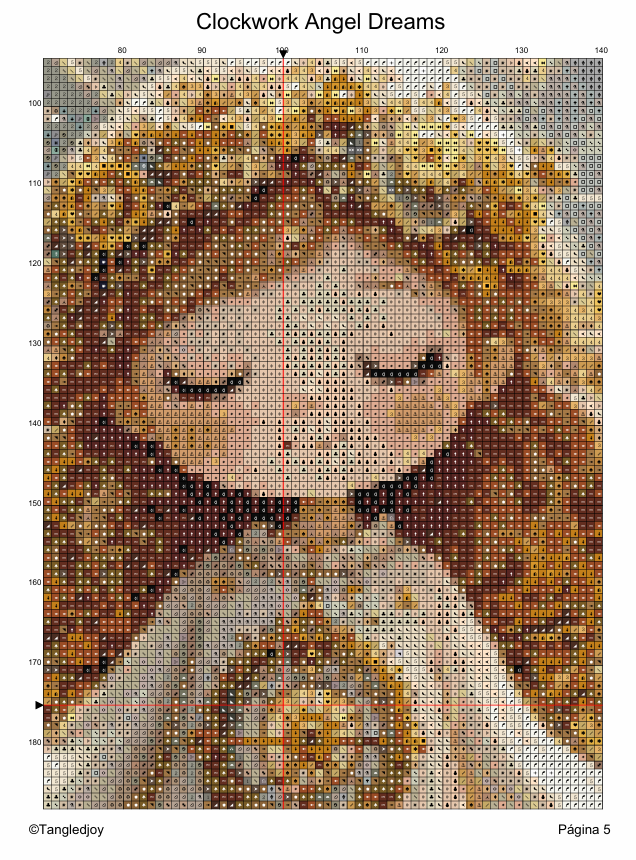 Patrón digital de Punto de cruz: Angel de sueños