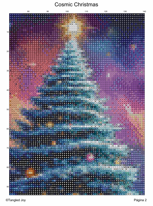 Patrón digital de Punto de cruz: Navidad Cósmica