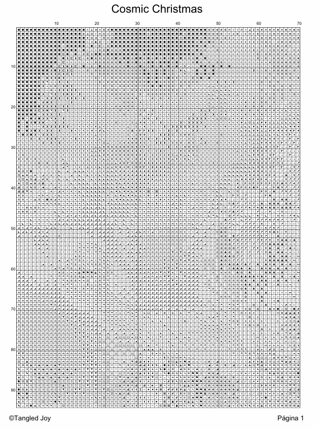 Patrón digital de Punto de cruz: Navidad Cósmica