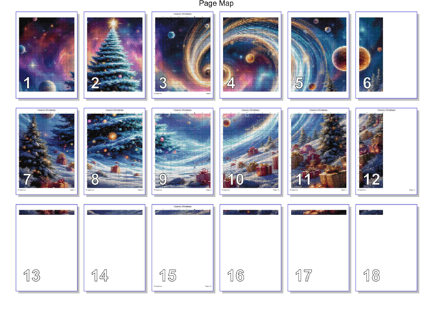 Patrón digital de Punto de cruz: Navidad Cósmica