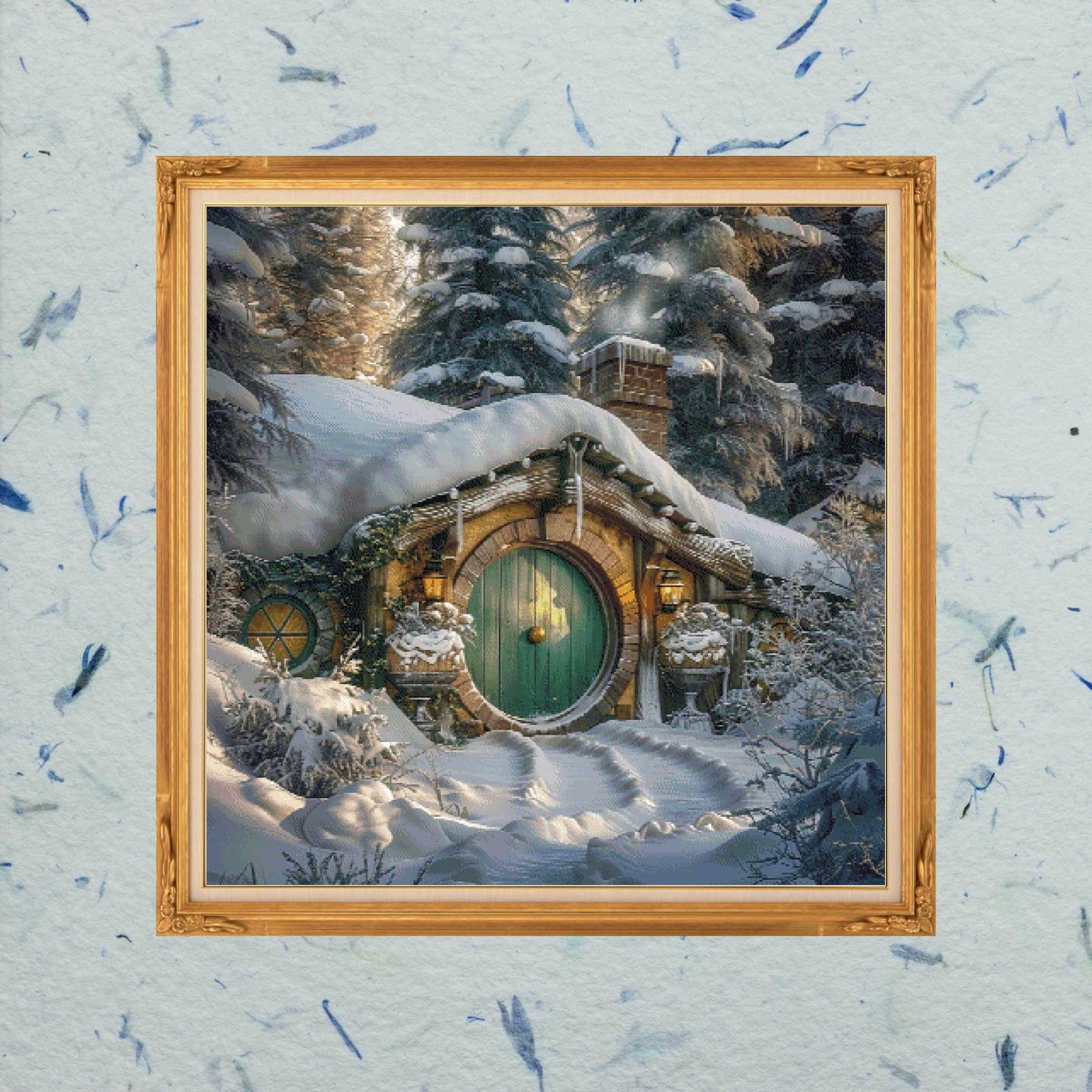 Patron digital de Punto de Cruz:Casa de Hobbit Nevada
