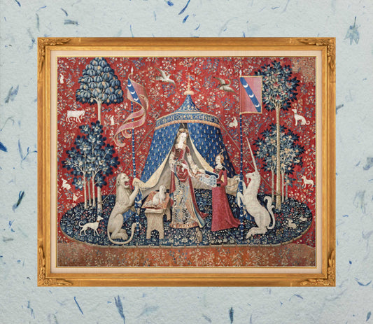 Patron digital de Punto de cruz; La dama y el Unicornio - Deseo