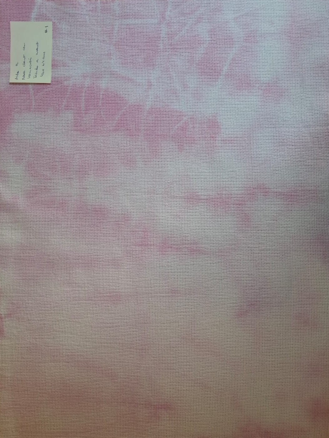 Tela Aida para bordado punto de cruz, color rosa claro