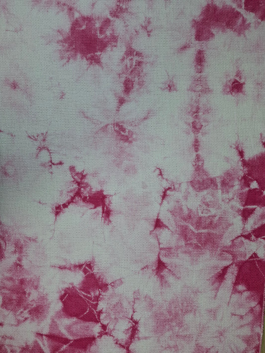 Tela Aida para bordado punto de cruz, color rosa fucsia efecto marmoleado