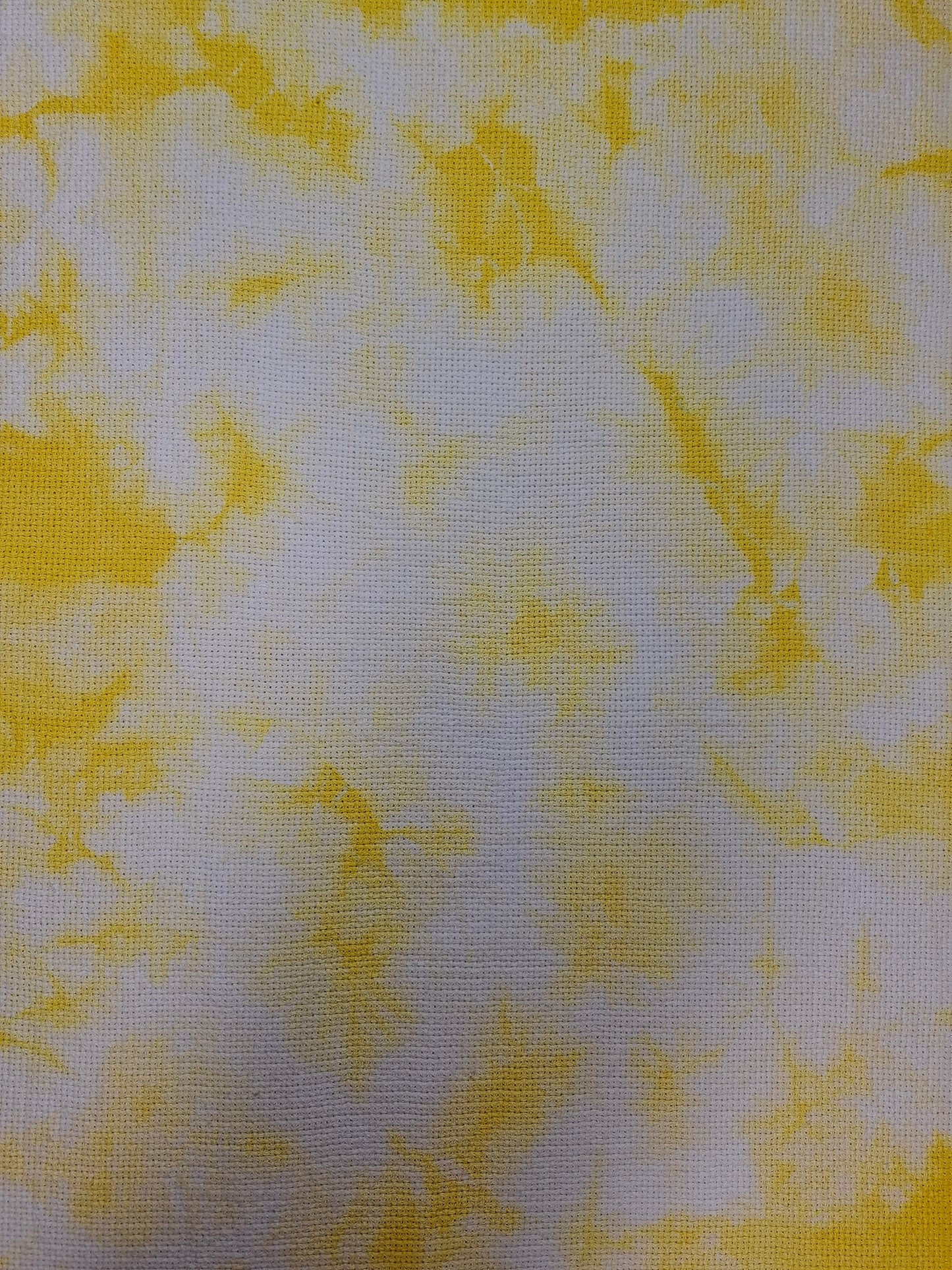 Tela Aida para bordado punto de cruz, color amarillo efecto marmoleado