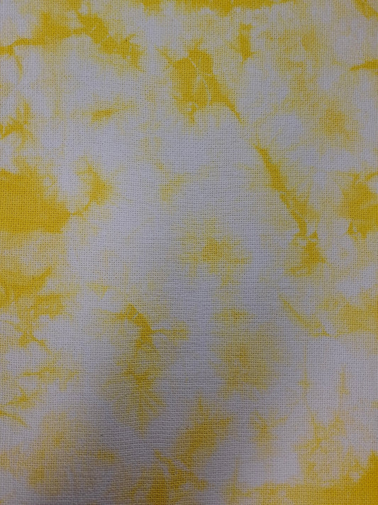 Tela Aida para bordado punto de cruz, color amarillo efecto marmoleado