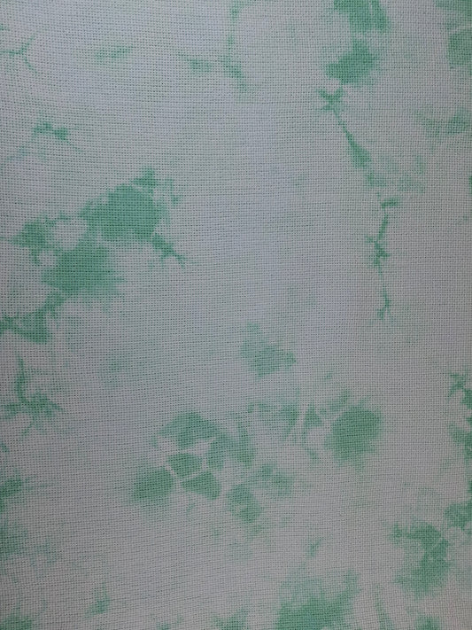 Tela Aida para bordado punto de cruz, color verde efecto marmoleado