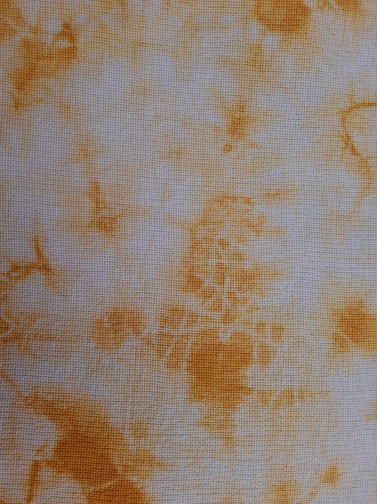Tela Aida para bordado punto de cruz, color naranjo efecto marmoleado
