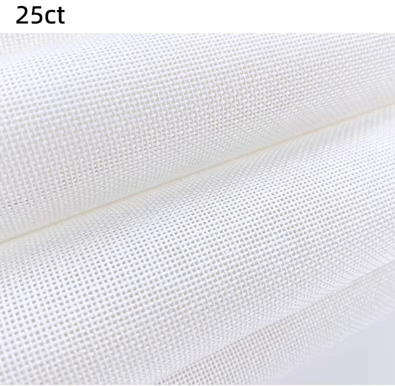 Tela tipo Aida para bordar 25 count, 100% Algodón. Tamaño 49 x 75 cm.