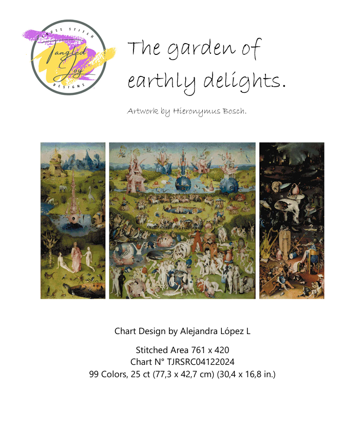 Patron Digital de punto de cruz: El Jardin de las Delicias