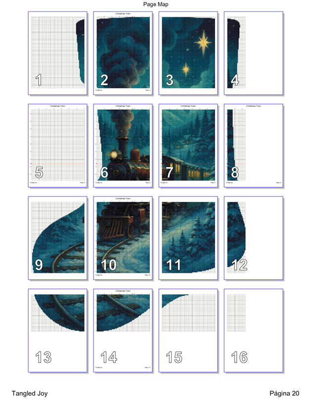 Christmas Train Stocking Cross Stitch Chart: Full Coverage Pattern Keeper Compatible (PDF Download)