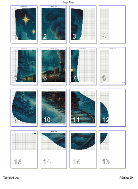 Christmas Train Stocking Cross Stitch Chart: Full Coverage Pattern Keeper Compatible (PDF Download)