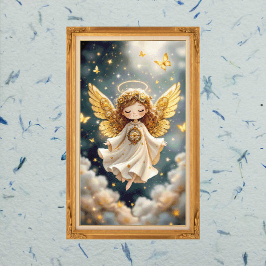 Patrón digital de Punto de cruz: Angel de sueños