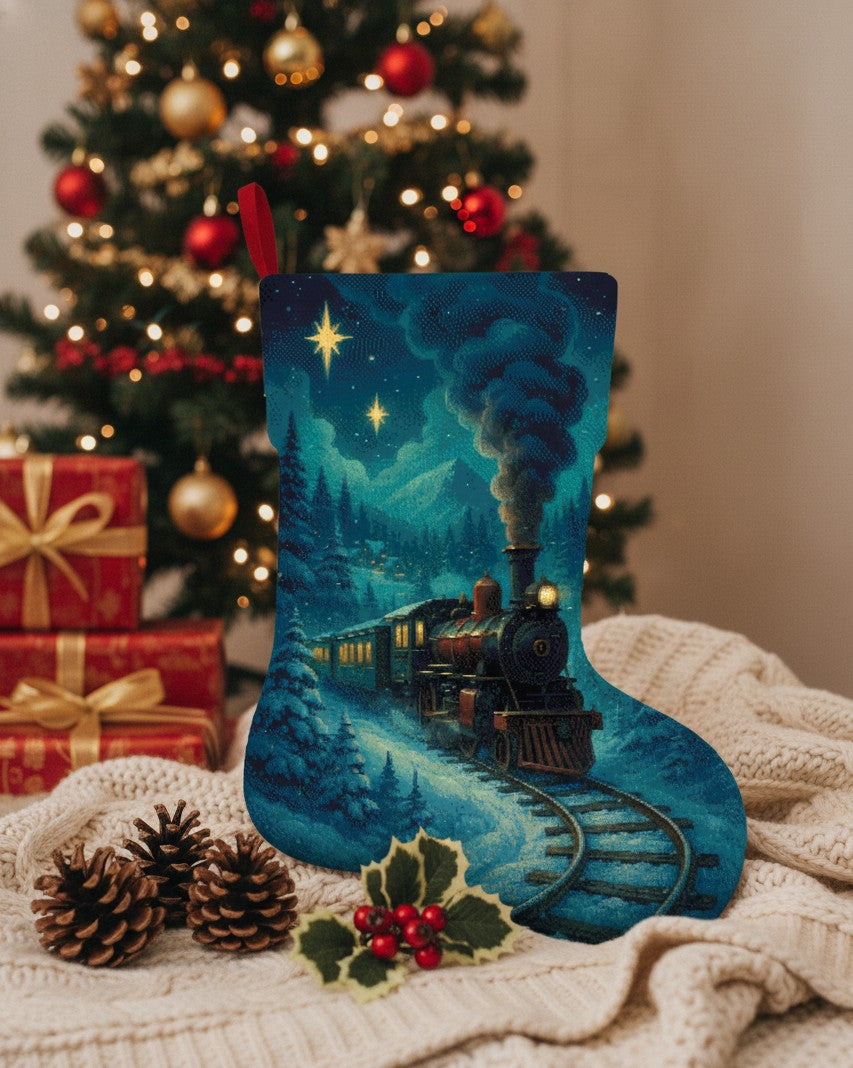 Christmas Train Stocking Cross Stitch Chart: Full Coverage Pattern Keeper Compatible (PDF Download)